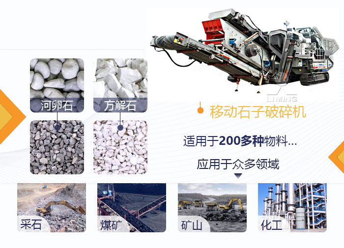 履帶式移動<a href='/fund/2138.html' target='_blank'><u>石子破碎機</u></a>應用物料