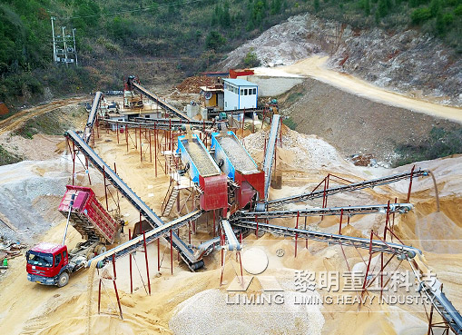 河石打沙機設備生產現場